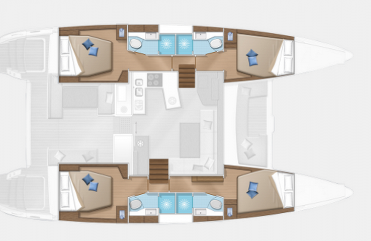 LAGOON 450 Nata - Модель парусного катамарана - 4-х каютная версия